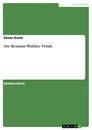 Title: Die Reinmar-Walther Fehde