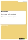 Titre: Der E-Sport in Deutschland