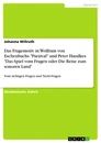 Título: Das Fragemotiv in Wolfram von Eschenbachs "Parzival" und Peter Handkes "Das Spiel vom Fragen oder Die Reise zum sonoren Land"