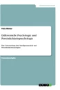 Titre: Differentielle Psychologie und Persönlichkeitspsychologie