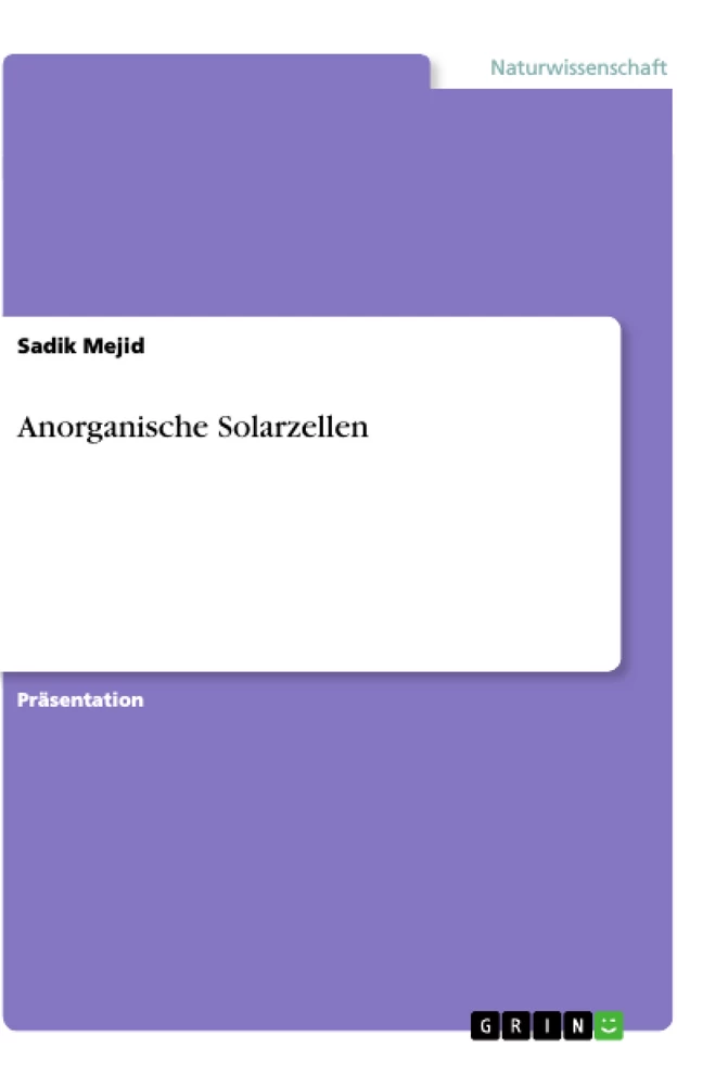 Title: Anorganische Solarzellen