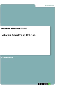 Titel: Values in Society and Religion