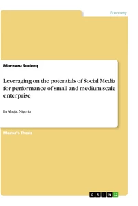 Title: Leveraging on the potentials of Social Media for performance of small and medium scale enterprise