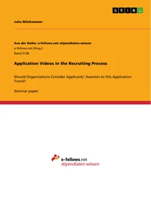 Titre: Application Videos in the Recruiting Process