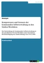 Título: Kompetenzen und Grenzen der kommunalen Selbstverwaltung in den Städten Westfalens