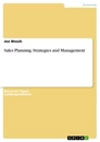 Title: Sales Planning. Strategies and Management