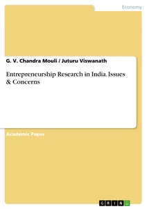 Title: Entrepreneurship Research in India. Issues & Concerns