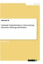 Título: Optimale Kapitalstruktur. Untersuchung deutscher Aktiengesellschaften