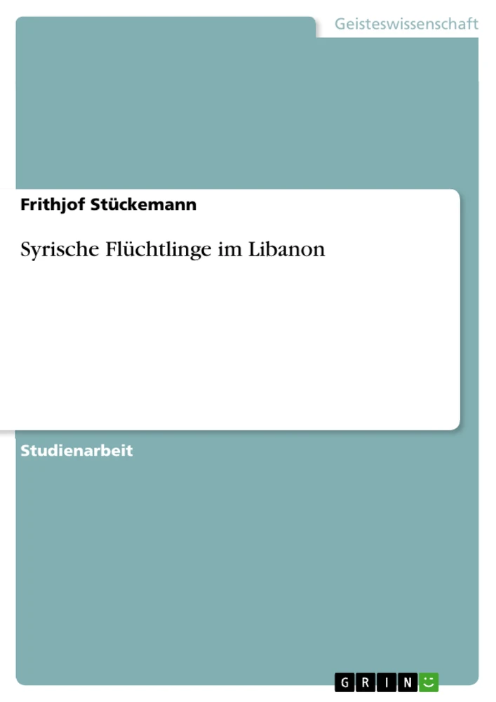 Titre: Syrische Flüchtlinge im Libanon