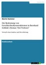 Título: Die Bedeutung von Geschlechterkonstruktionen in Bernhard Schlink's Roman "Der Vorleser"