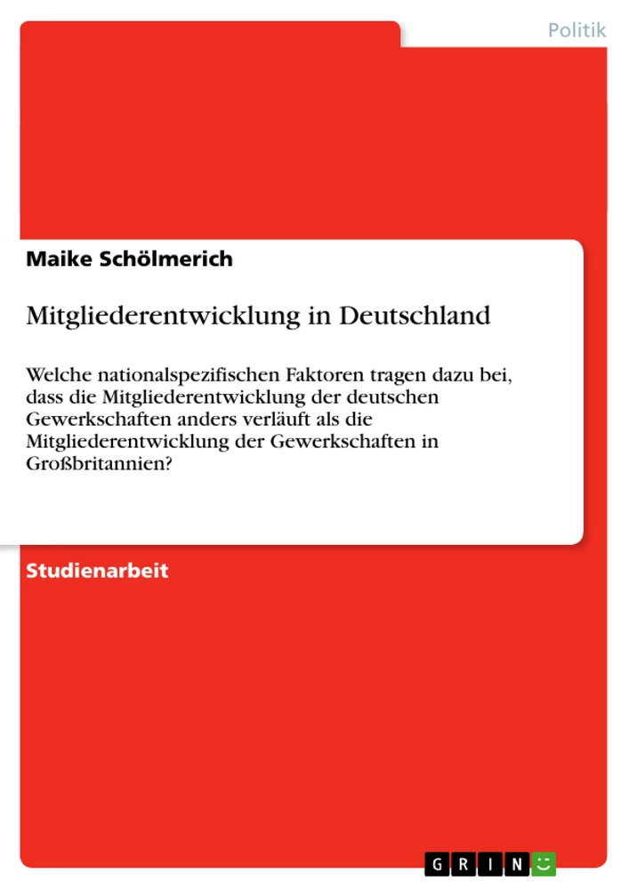 Titre: Mitgliederentwicklung in Deutschland