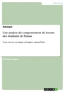 Titre: Une analyse du comportement de lecture des étudiants de Passau