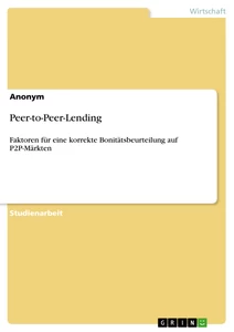Titre: Peer-to-Peer-Lending