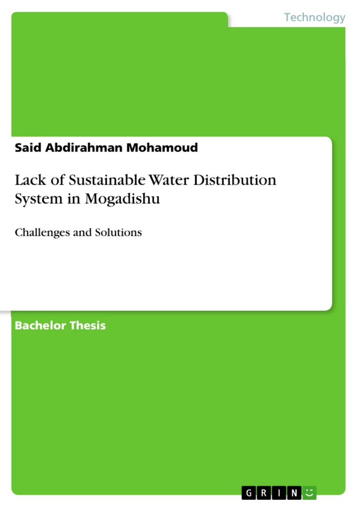 Title: Lack of Sustainable Water Distribution System in Mogadishu