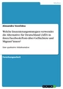 Title: Welche Inszenierungsstrategien verwendet die Alternative für Deutschland (AfD) in ihren Facebook-Posts über Geflüchtete und Migrant*innen?