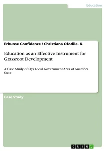 Titre: Education as an Effective Instrument for Grassroot Development
