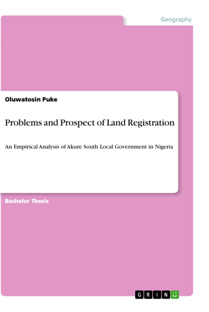 Titel: Problems and Prospect of Land Registration