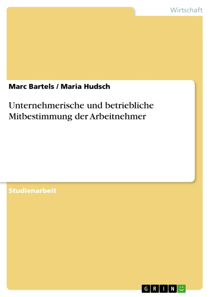 Título: Unternehmerische und betriebliche Mitbestimmung der Arbeitnehmer