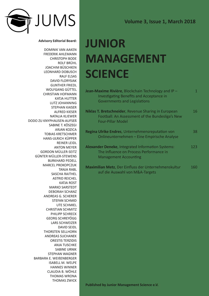 Título: Junior Management Science, Volume 3, Issue 1, March 2018