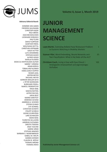 Titre: Junior Management Science, Volume 4, Issue 1, March 2019