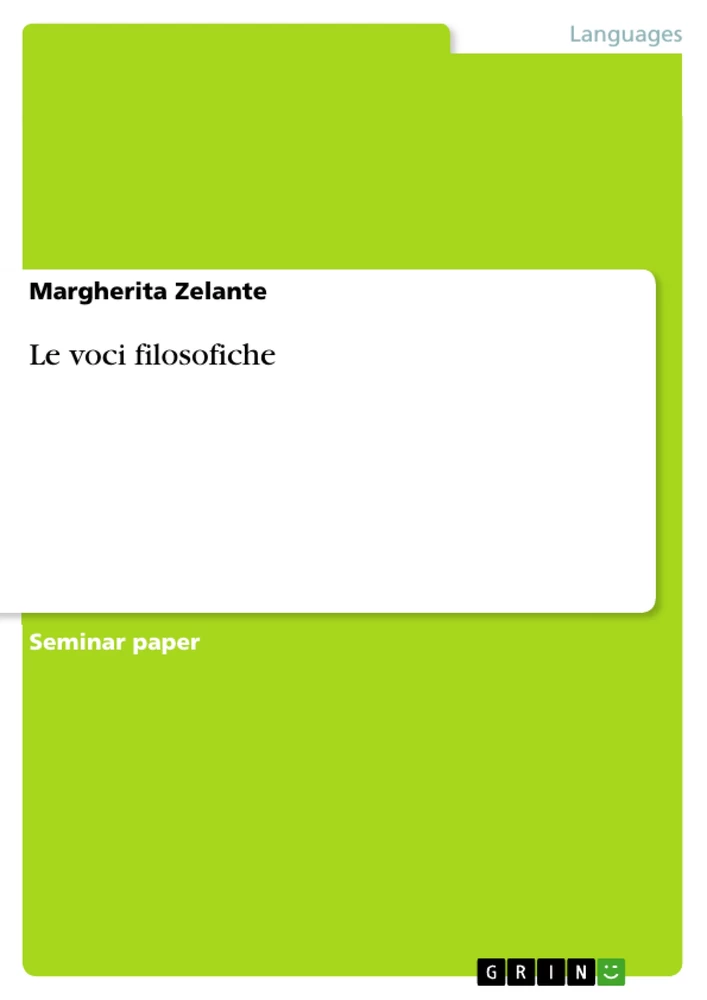 Title: Le voci filosofiche