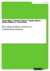Titre: Recycling of plastic waste in to construction material