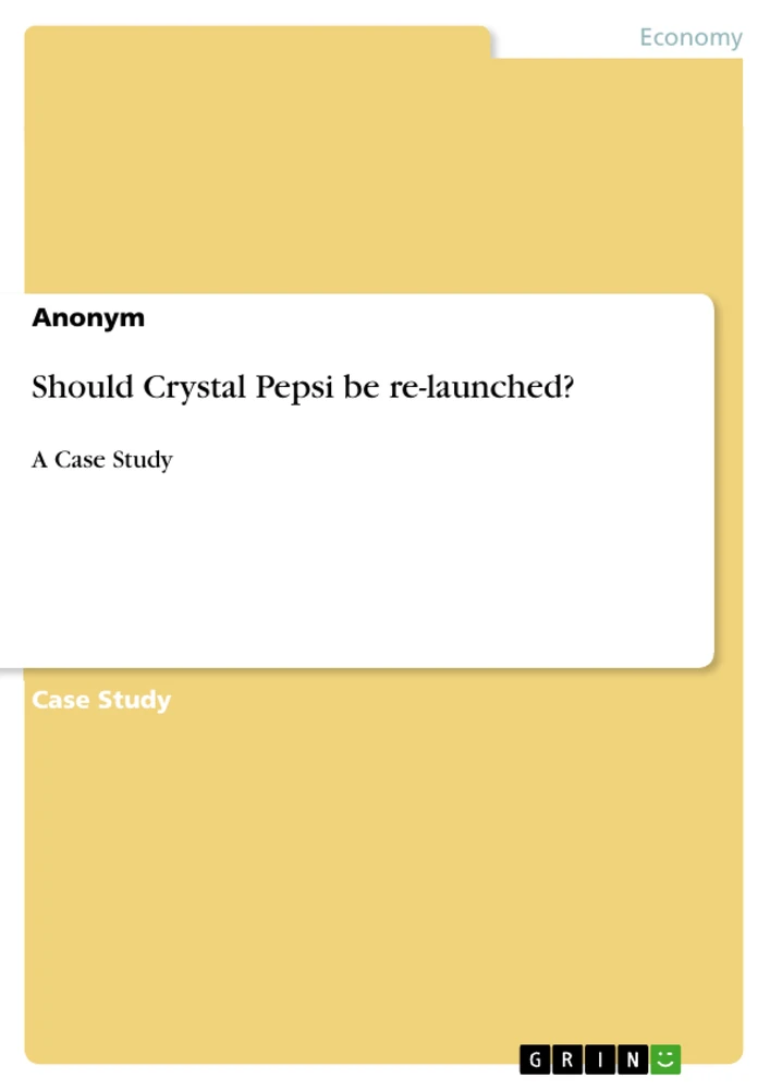 Title: Should Crystal Pepsi be re-launched?