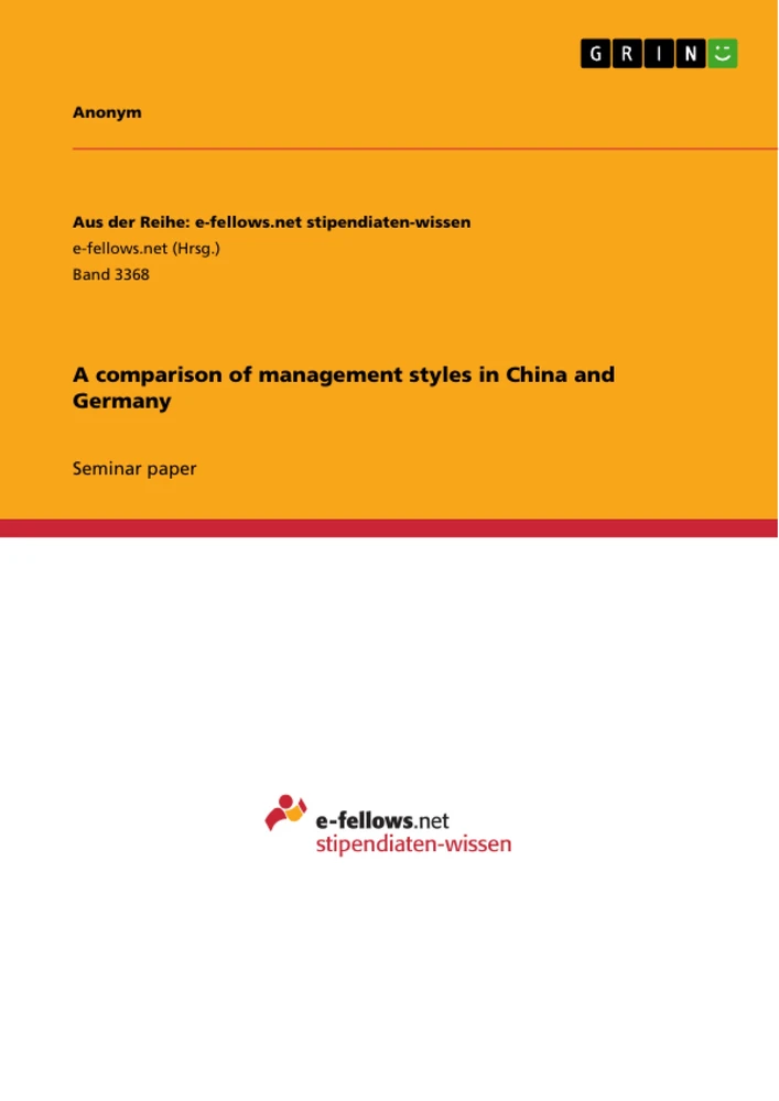 Title: A comparison of management styles in China and Germany