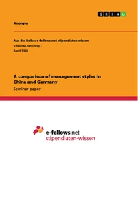 Title: A comparison of management styles in China and Germany