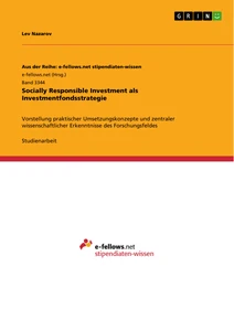 Title: Socially Responsible Investment  als Investmentfondsstrategie