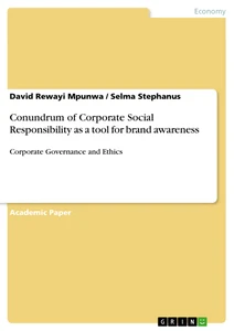 Titel: Conundrum of Corporate Social Responsibility as a tool for brand awareness