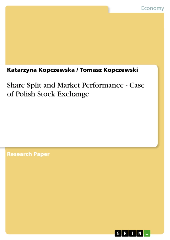 Titel: Share Split and Market Performance - Case of Polish Stock Exchange