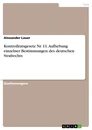 Título: Kontrollratsgesetz Nr. 11. Aufhebung einzelner Bestimmungen des deutschen Strafrechts