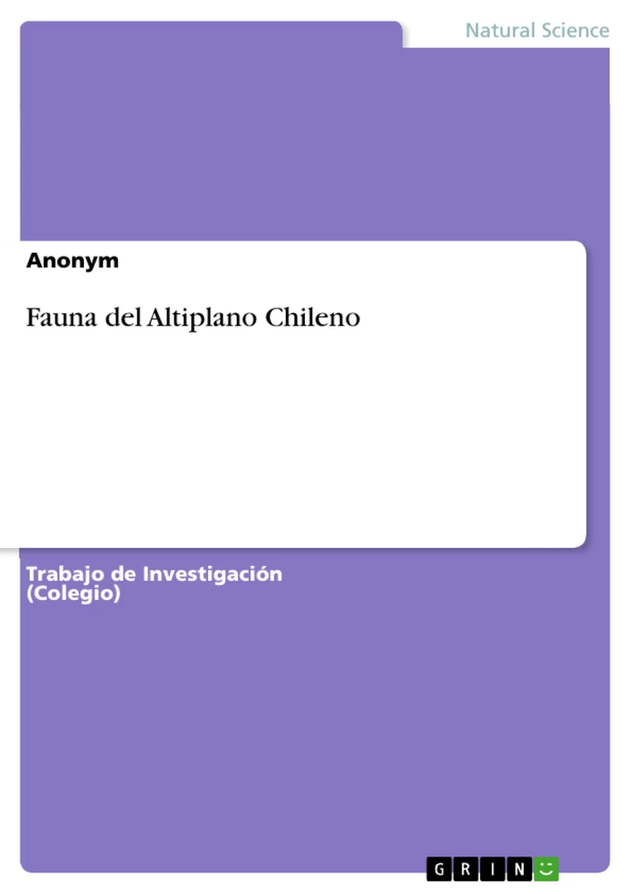 Titre: Fauna del Altiplano Chileno