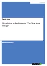 Titre: Metafiktion in Paul Austers "The New York Trilogy"
