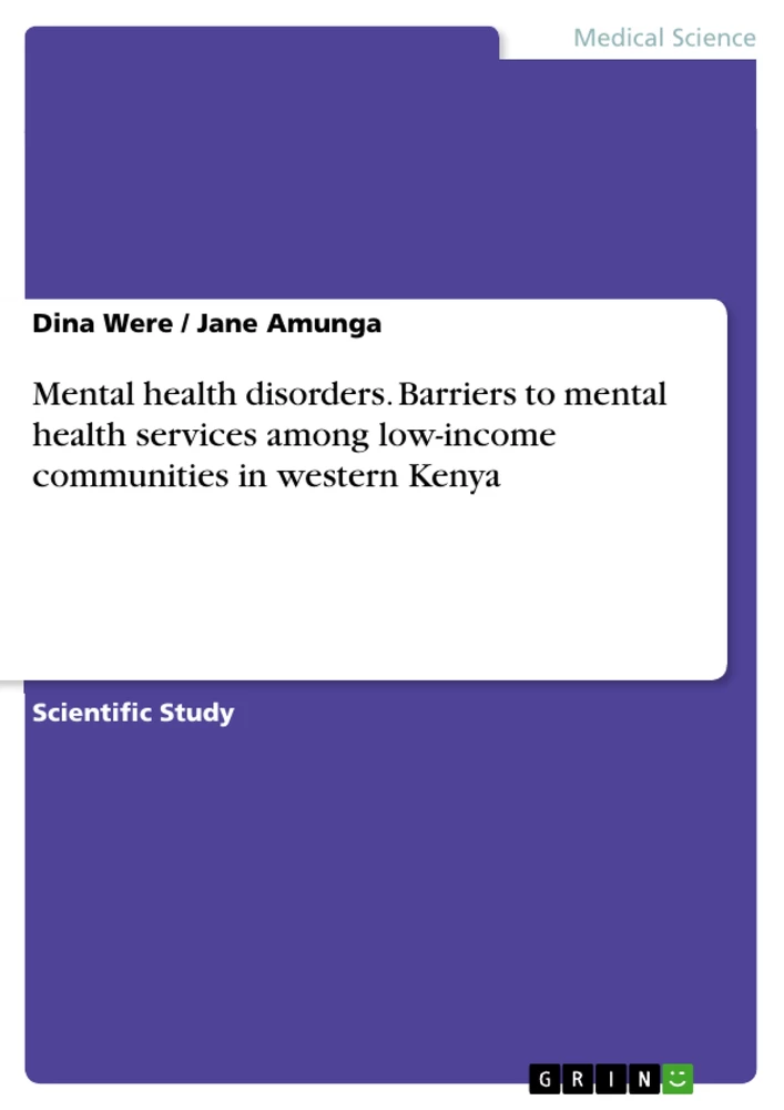 Title: Mental health disorders. Barriers to mental health services among low-income communities in western Kenya