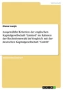 Título: Ausgewählte Kriterien der englischen Kapitalgesellschaft "Limited" im Rahmen der Rechtsformwahl im Vergleich mit der deutschen Kapitalgesellschaft "GmbH"
