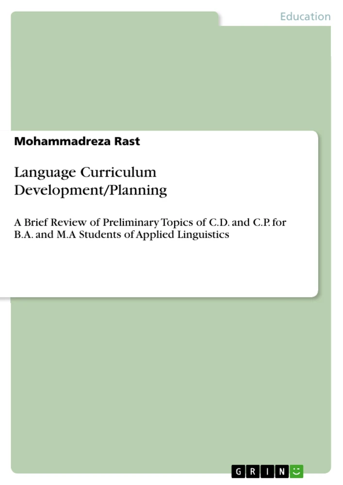 Titel: Language Curriculum Development/Planning
