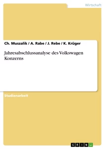 Titre: Jahresabschlussanalyse des Volkswagen Konzerns