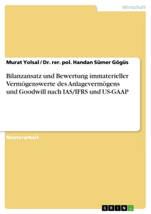 Titel: Bilanzansatz und Bewertung immaterieller Vermögenswerte des Anlagevermögens und Goodwill nach IAS/IFRS und US-GAAP