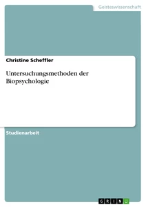 Título: Untersuchungsmethoden der Biopsychologie