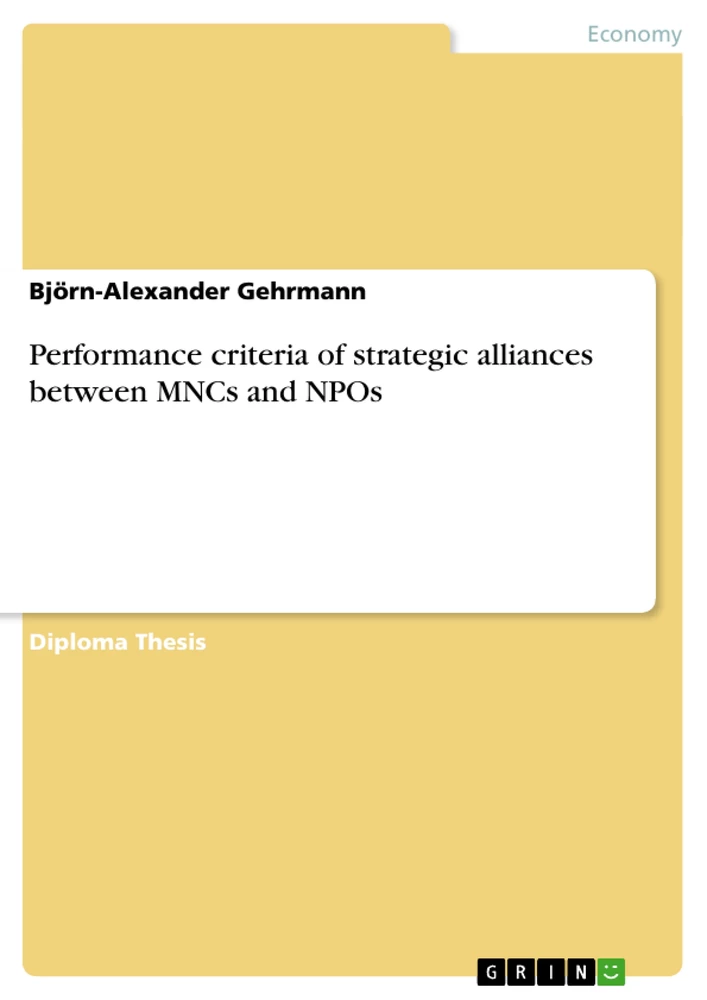 Title: Performance criteria of strategic alliances between MNCs and NPOs