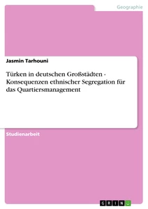 Titel: Türken in deutschen Großstädten - Konsequenzen ethnischer Segregation für das Quartiersmanagement