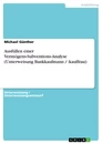 Título: Ausfüllen einer Vermögens-Subventions-Analyse (Unterweisung Bankkaufmann / -kauffrau)