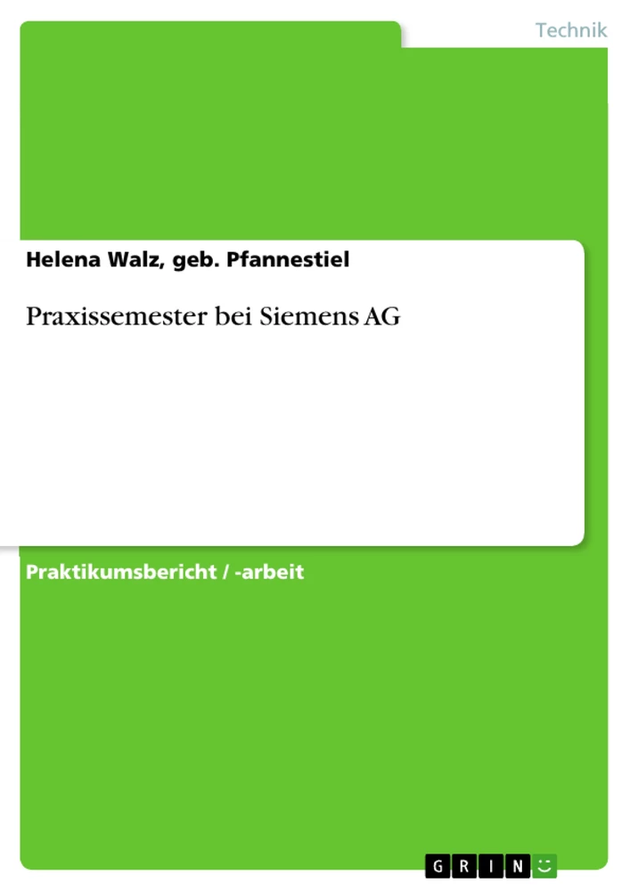 Title: Praxissemester bei Siemens AG