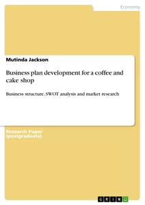 Title: Business plan development for a coffee and cake shop
