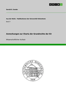 Titre: Anmerkungen zur Charta der Grundrechte der EU