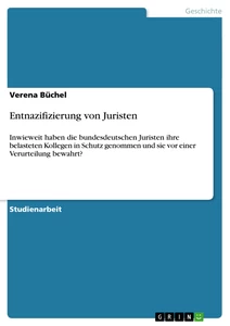 Title: Entnazifizierung von Juristen 