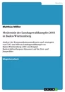 Titre: Modernität des Landtagswahlkampfes 2001 in Baden-Württemberg