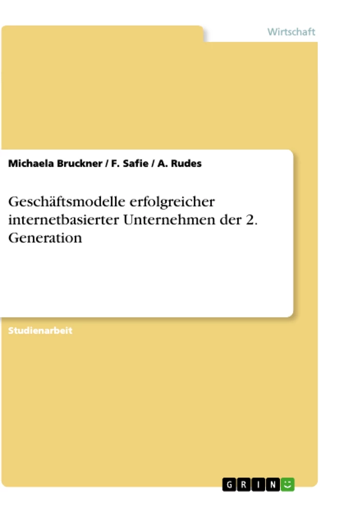 Título: Geschäftsmodelle erfolgreicher internetbasierter Unternehmen der 2. Generation